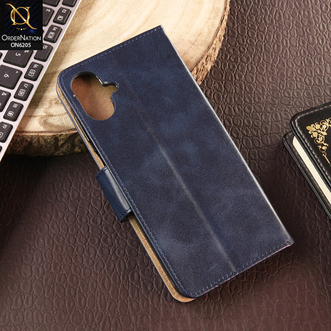 Samsung Galaxy M07 Cover - Blue - Luxury Premium Leather Megantic Flip Book Covers With Card Holding Option