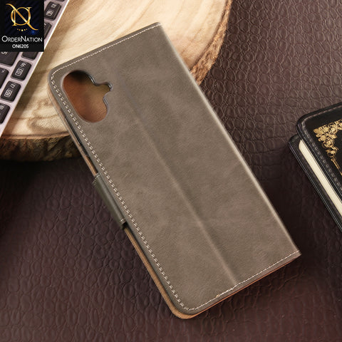 Samsung Galaxy A07 4G Cover - Gray - Luxury Premium Leather Megantic Flip Book Covers With Card Holding Option