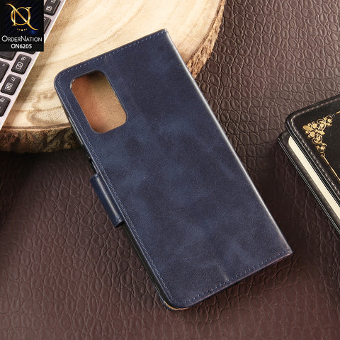 Samsung Galaxy A13 Cover - Blue - Luxury Premium Leather Megantic Flip Book Covers With Card Holding Option