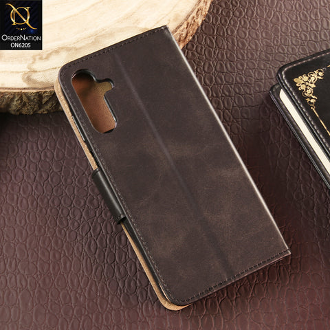 Samsung Galaxy A15 Cover - Black - Luxury Premium Leather Megantic Flip Book Covers With Card Holding Option