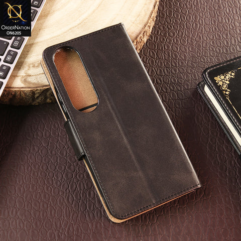 Vivo V50 Lite Cover - Black - Luxury Premium Leather Megantic Flip Book Covers With Card Holding Option