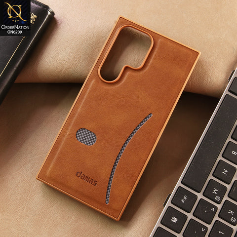 Samsung Galaxy S24 Ultra Cover - Brown - New Elegant Wave Design Protective Phone Cover
