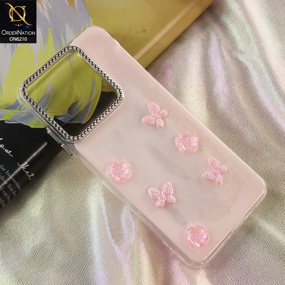 Realme C63 Cover - Pink - Luxury Rhinestone Phone Case –  Glitter Crystal Embellished Protective Cover