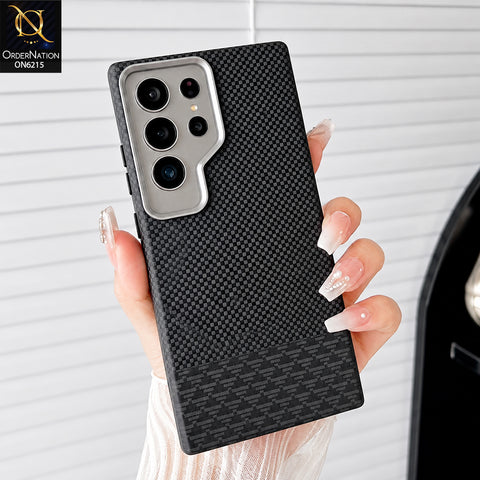 Samsung Galaxy S26 Ultra Cover - Gray - HENKS Carbon Fiber Texture Slim Back Cover Case with Camera Lens Protection