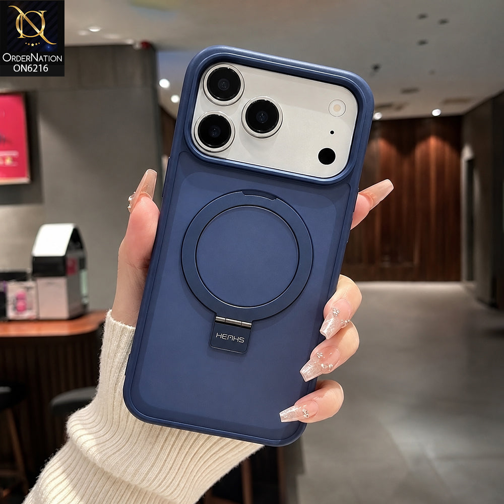 iPhone 17 Pro Max Cover - Blue - Premium HENKS Protective Phone Case with Magnetic Ring Holder, Raised Camera Protection & Shockproof Bumper
