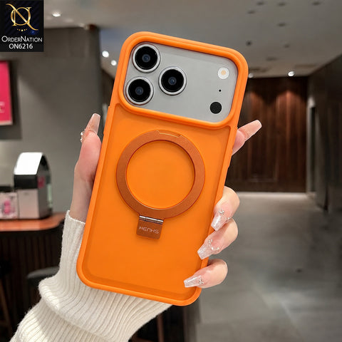 iPhone 17 Pro Max Cover - Orange - Premium HENKS Protective Phone Case with Magnetic Ring Holder, Raised Camera Protection & Shockproof Bumper