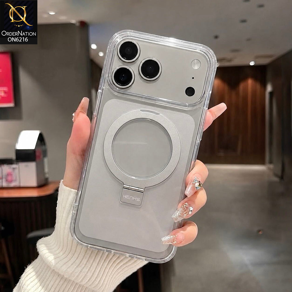 iPhone 17 Pro Max Cover - Transparent - Premium HENKS Protective Phone Case with Magnetic Ring Holder, Raised Camera Protection & Shockproof Bumper