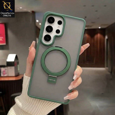Samsung Galaxy S26 Ultra Cover - Green - Premium HENKS Protective Phone Case with Magnetic Ring Holder, Raised Camera Protection & Shockproof Bumper