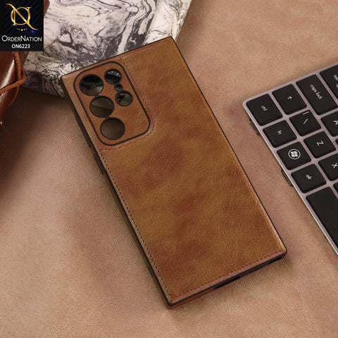 Samsung Galaxy S22 Ultra 5G Cover -  Brown - New JINDUKA Premium Vintage Leather Case Protective Back Cover