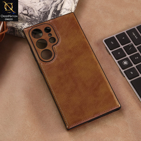 Samsung Galaxy S23 Ultra 5G Cover -  Brown - New JINDUKA Premium Vintage Leather Case Protective Back Cover