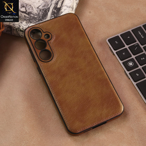 Samsung Galaxy A55 Cover -  Brown - New JINDUKA Premium Vintage Leather Case Protective Back Cover