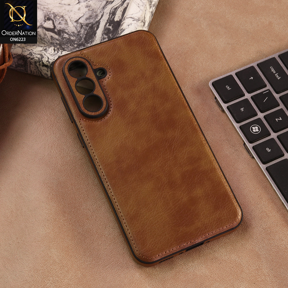 Samsung Galaxy A37 Cover -  Brown - New JINDUKA Premium Vintage Leather Case Protective Back Cover