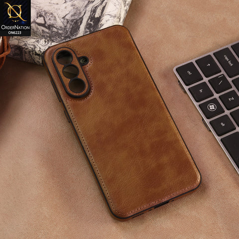 Samsung Galaxy A37 Cover -  Brown - New JINDUKA Premium Vintage Leather Case Protective Back Cover