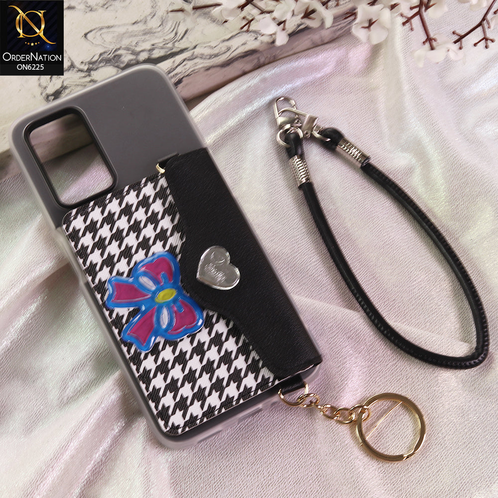 Oppo A96 4G Cover - Black - New & Luxury Elegant Phone Case with Wallet Pocket & Shoulder Strap