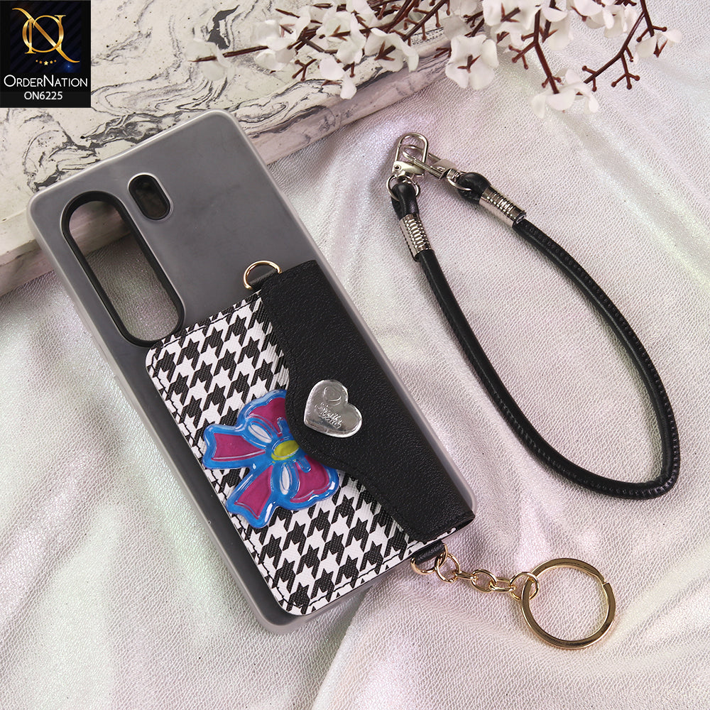 Tecno Camon 40 Pro Cover - Black - New & Luxury Elegant Phone Case with Wallet Pocket & Shoulder Strap