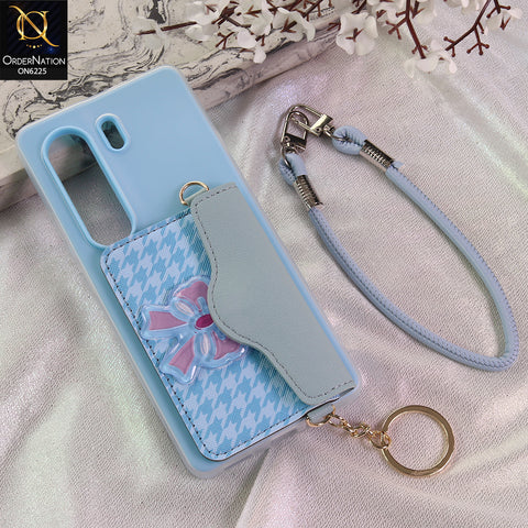Tecno Camon 40 Pro Cover - Blue - New & Luxury Elegant Phone Case with Wallet Pocket & Shoulder Strap