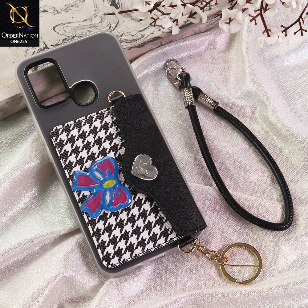 Infinix Hot 9 Play Cover - Black - New & Luxury Elegant Phone Case with Wallet Pocket & Shoulder Strap