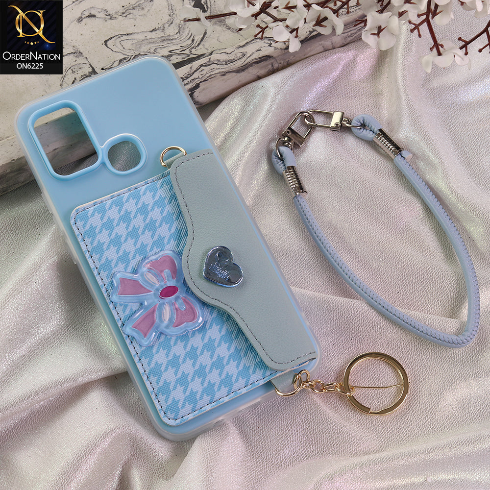 Infinix Hot 11 Play Cover - Blue - New & Luxury Elegant Phone Case with Wallet Pocket & Shoulder Strap