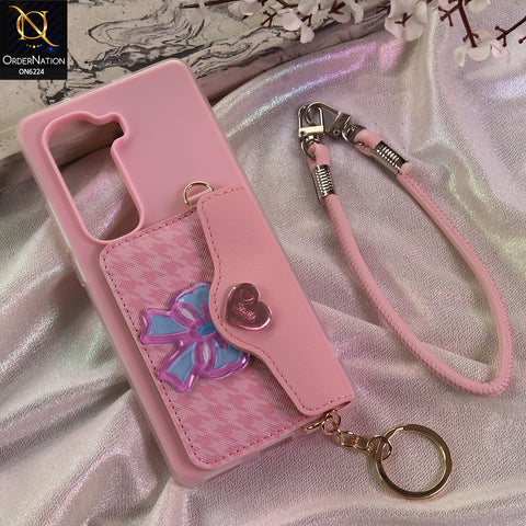 Infinix Hot 50 Pro Plus Cover - Light Pink - New & Luxury Elegant Phone Case with Wallet Pocket & Shoulder Strap