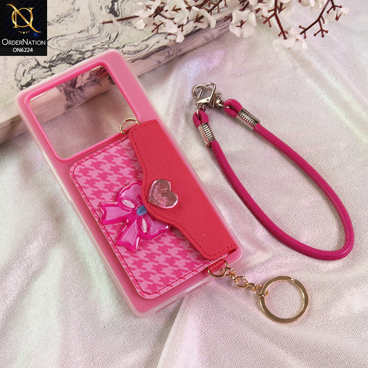 Infinix Note 40 Pro Plus Cover - Dark Pink - New & Luxury Elegant Phone Case with Wallet Pocket & Shoulder Strap