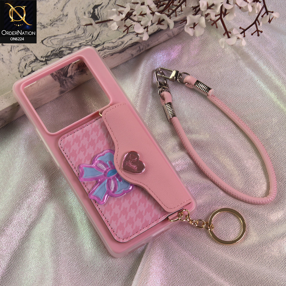 Infinix Note 40 Pro Plus Cover - Light Pink - New & Luxury Elegant Phone Case with Wallet Pocket & Shoulder Strap