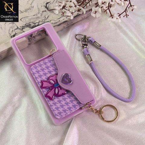 Infinix Note 40 Pro Cover - Purple - New & Luxury Elegant Phone Case with Wallet Pocket & Shoulder Strap