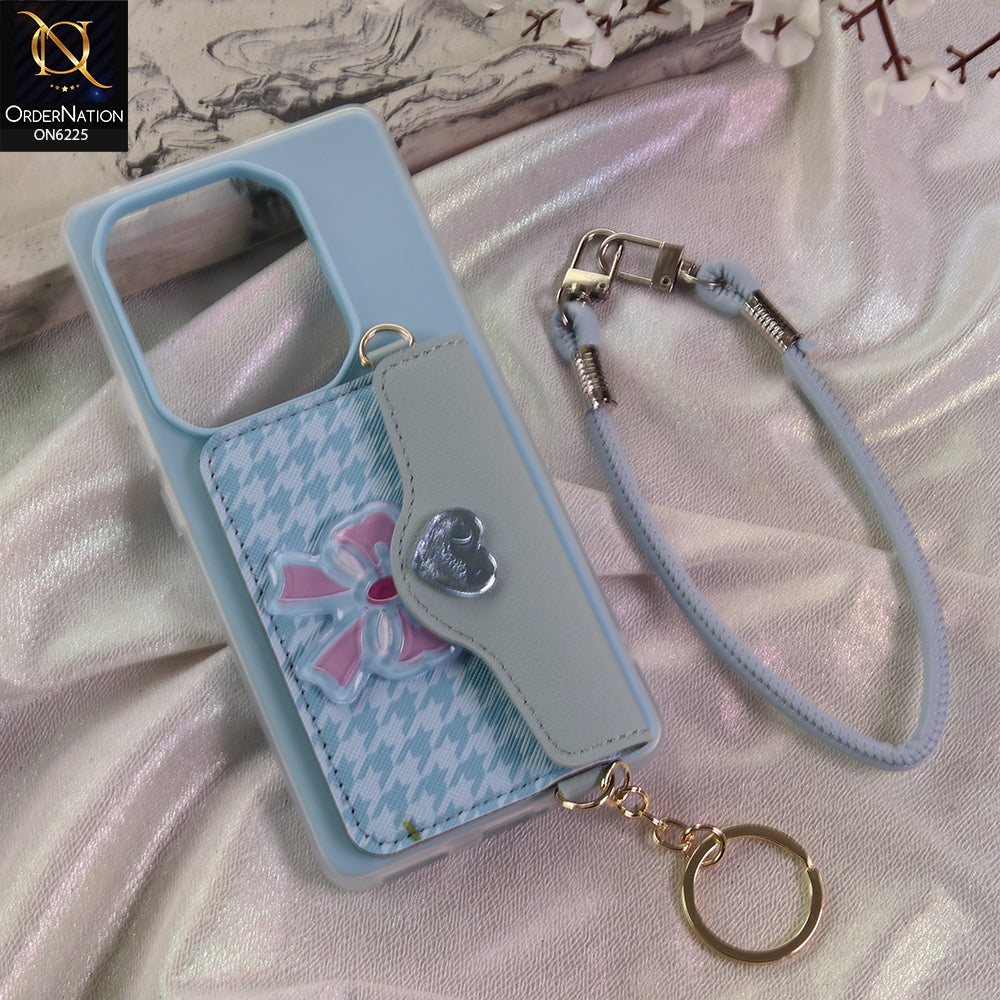 Infinix Note 50 Pro 4G Cover - Blue - New & Luxury Elegant Phone Case with Wallet Pocket & Shoulder Strap