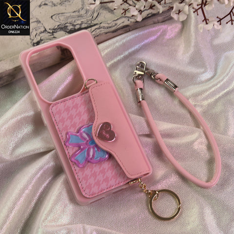 Infinix Note 50 4G Cover - Light Pink - New & Luxury Elegant Phone Case with Wallet Pocket & Shoulder Strap
