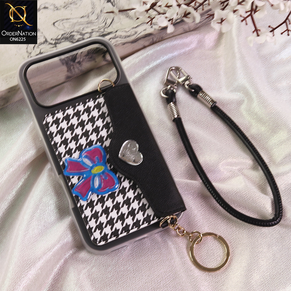 iPhone 17 Pro Max Cover - Black - New & Luxury Elegant Phone Case with Wallet Pocket & Shoulder Strap