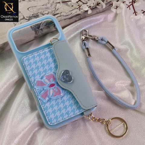 iPhone 17 Pro Max Cover - Blue - New & Luxury Elegant Phone Case with Wallet Pocket & Shoulder Strap