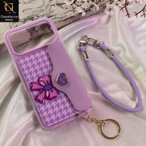 iPhone 17 Pro Max Cover - Purple - New & Luxury Elegant Phone Case with Wallet Pocket & Shoulder Strap