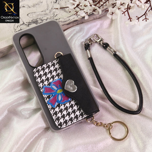 itel S25 Cover - Black - New & Luxury Elegant Phone Case with Wallet Pocket & Shoulder Strap