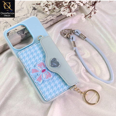 Xiaomi Redmi Note 13 Pro 4G Cover - Blue - New & Luxury Elegant Phone Case with Wallet Pocket & Shoulder Strap