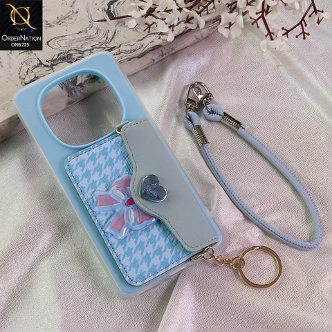 Xiaomi Redmi Note 14 Pro 4G Cover - Blue - New & Luxury Elegant Phone Case with Wallet Pocket & Shoulder Strap