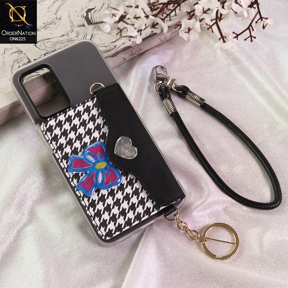 Oppo A54 4G Cover - Black - New & Luxury Elegant Phone Case with Wallet Pocket & Shoulder Strap