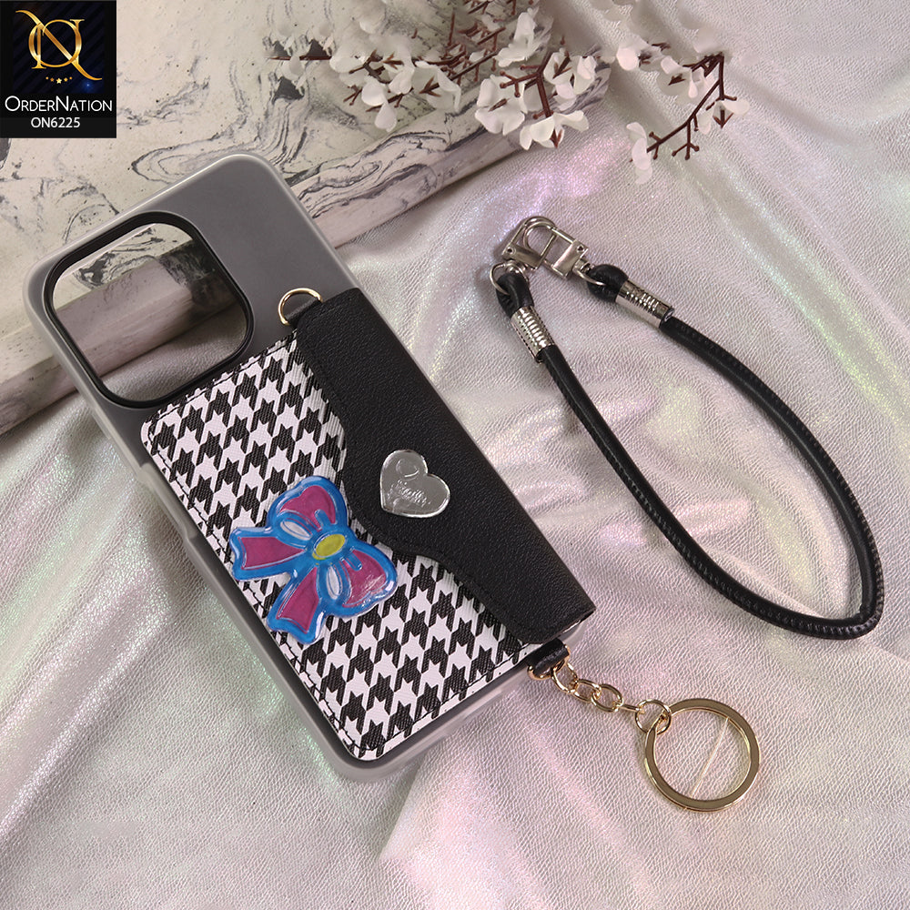 Realme Note 50 Cover - Black - New & Luxury Elegant Phone Case with Wallet Pocket & Shoulder Strap