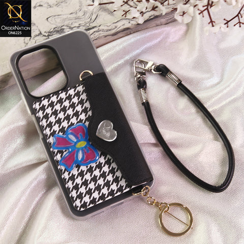 Xiaomi Redmi 13C Cover - Black - New & Luxury Elegant Phone Case with Wallet Pocket & Shoulder Strap