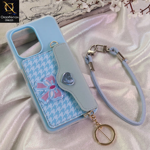 Xiaomi Redmi 13C Cover - Blue - New & Luxury Elegant Phone Case with Wallet Pocket & Shoulder Strap