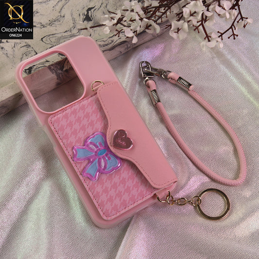 Xiaomi Redmi 15C 4G Cover - Light Pink - New & Luxury Elegant Phone Case with Wallet Pocket & Shoulder Strap