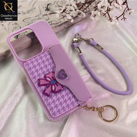 Xiaomi Redmi 15C 4G Cover - Purple - New & Luxury Elegant Phone Case with Wallet Pocket & Shoulder Strap