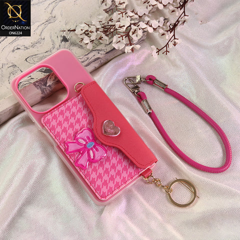 Xiaomi Redmi Note 13 Cover - Dark Pink - New & Luxury Elegant Phone Case with Wallet Pocket & Shoulder Strap