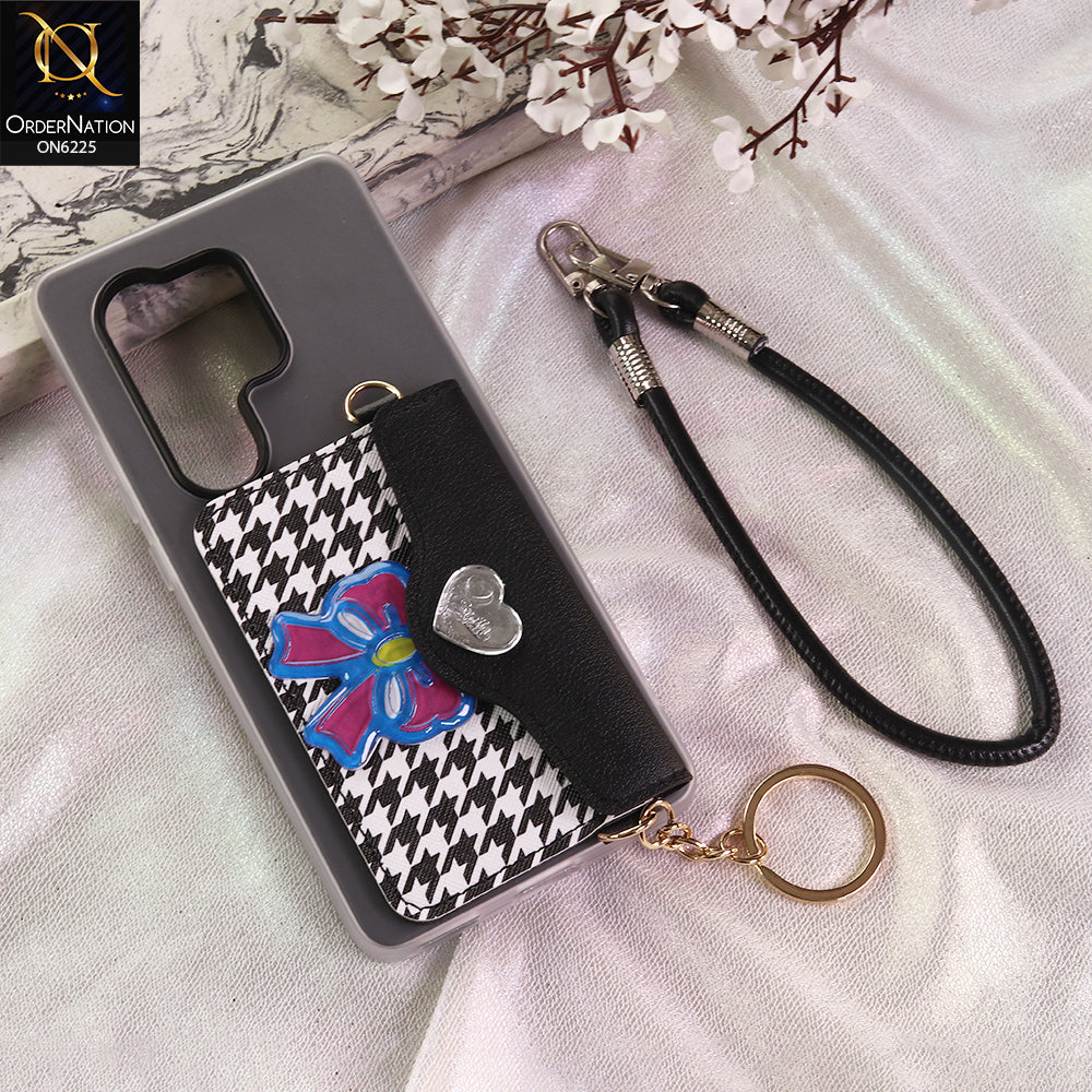 Samsung Galaxy S23 Ultra 5G Cover - Black - New & Luxury Elegant Phone Case with Wallet Pocket & Shoulder Strap