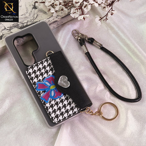 Samsung Galaxy S25 Ultra Cover - Black - New & Luxury Elegant Phone Case with Wallet Pocket & Shoulder Strap