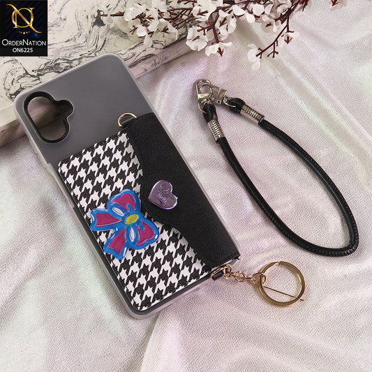 Samsung Galaxy A07 4G Cover - Black - New & Luxury Elegant Phone Case with Wallet Pocket & Shoulder Strap