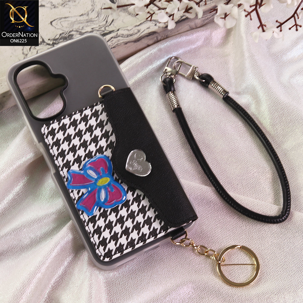 Infinix Smart 10 Cover - Black - New & Luxury Elegant Phone Case with Wallet Pocket & Shoulder Strap