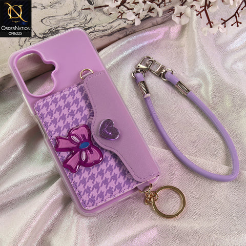Infinix Smart 10 Cover - Purple - New & Luxury Elegant Phone Case with Wallet Pocket & Shoulder Strap