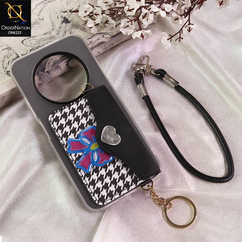 Tecno Spark 30C 4G Cover - Black - New & Luxury Elegant Phone Case with Wallet Pocket & Shoulder Strap