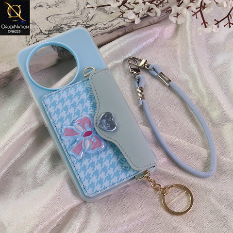 Tecno Spark 30 Pro Cover - Blue - New & Luxury Elegant Phone Case with Wallet Pocket & Shoulder Strap