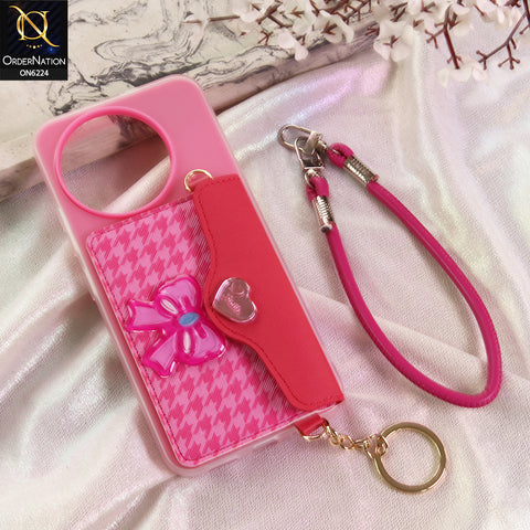 Tecno Spark 30 Pro Cover - Dark Pink - New & Luxury Elegant Phone Case with Wallet Pocket & Shoulder Strap