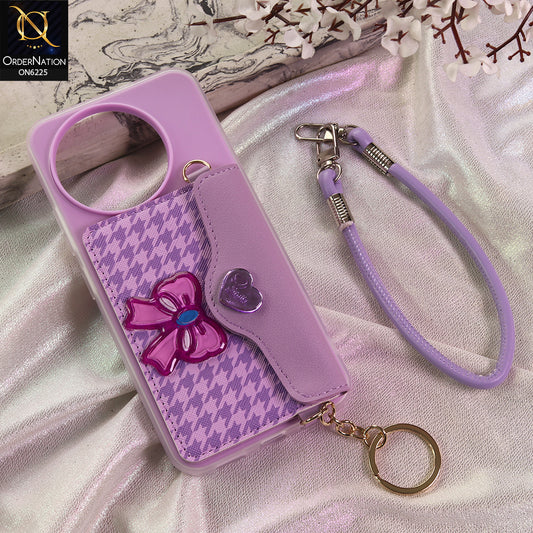 Tecno Spark 30 Pro Cover - Purple - New & Luxury Elegant Phone Case with Wallet Pocket & Shoulder Strap